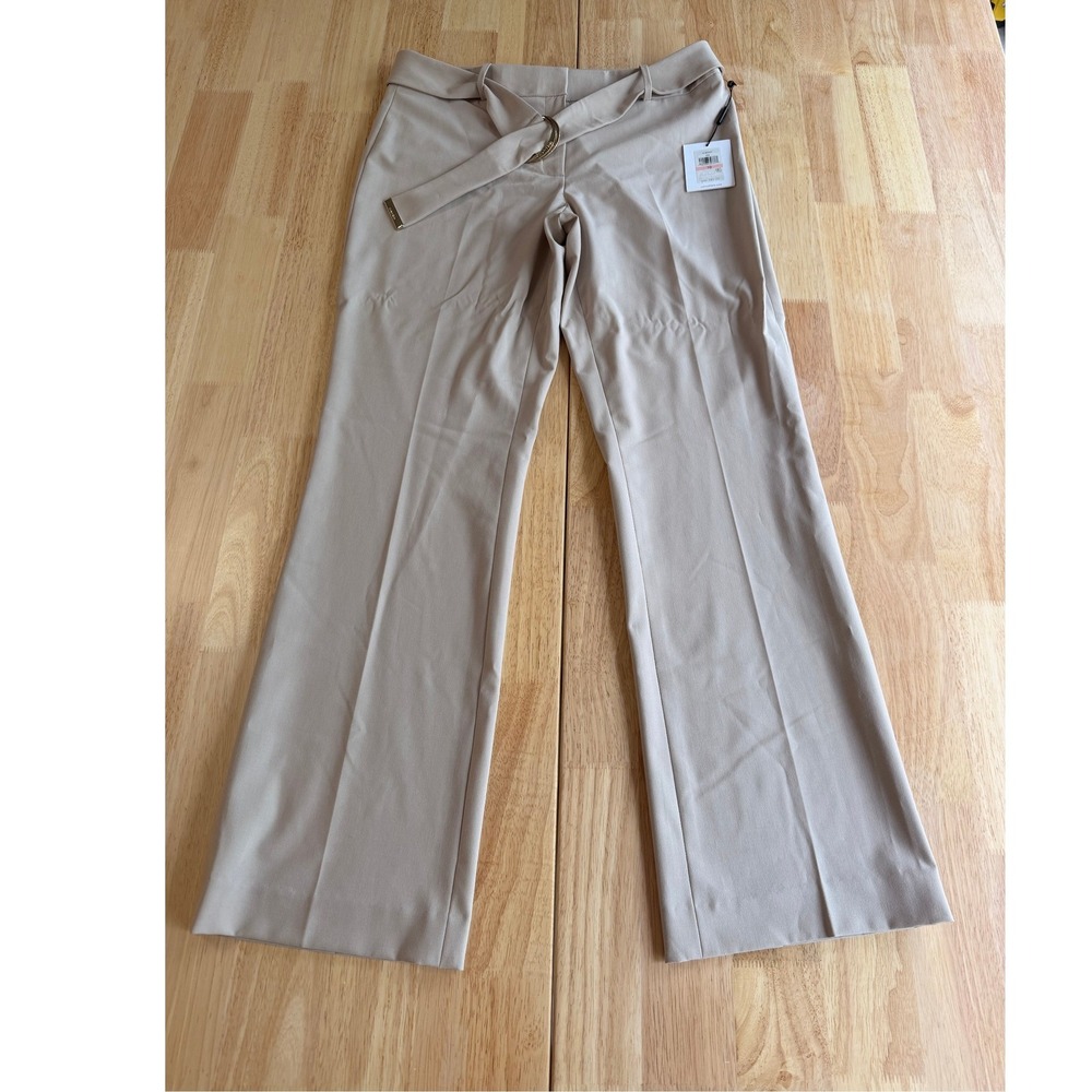 Women's Calvin Klein Cream Wide Leg Suit Trousers 10